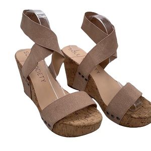 Sole Society Cork Wedge Sandals